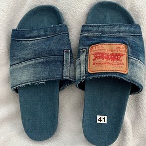 Denim style women slide sandal new